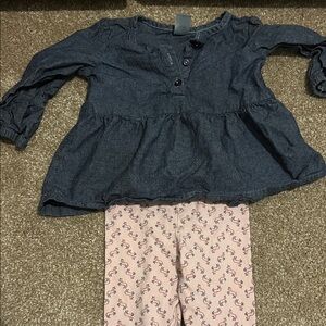 Carter's Blue Top and Pink Leggings Set